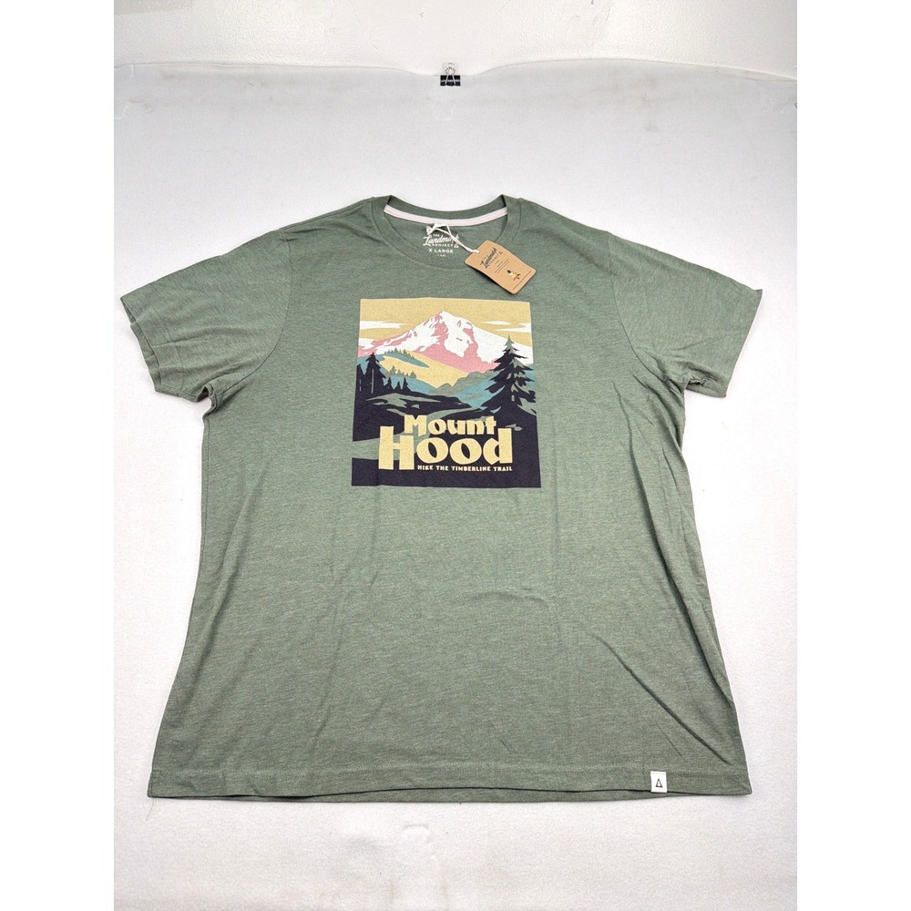 The Landmark Project Mount Hood Timberline Trail Graphic Tee Green Mens XL NEW